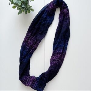 Calvin Klein Black, Purple & Blue Dot Patterned Lightweight Infinity Loop Scarf